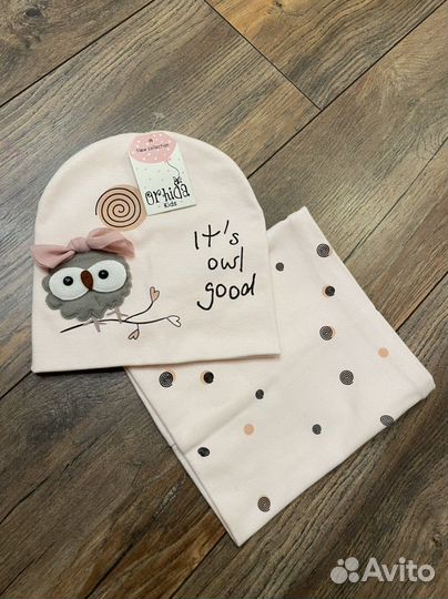 Новый комплект шапка снуд шарф 2-3 года