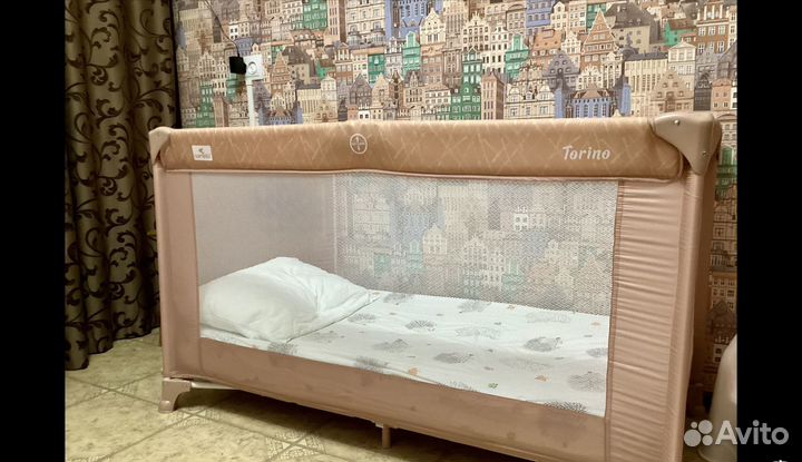 Манеж кровать с матрасом