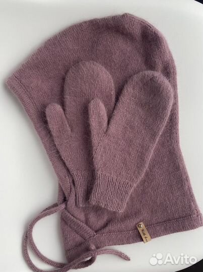 Капор+варежки из пуха норки