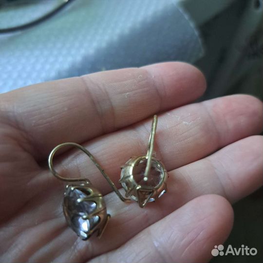 Серебряные серьги горным хрусталем
