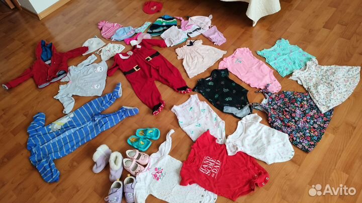 Вещи на девочку +обувь до 1 года
