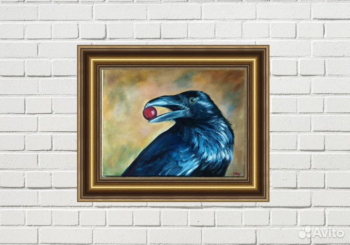 Ворон Картина маслом на холсте