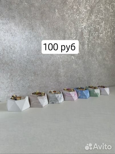 Соевые свечи в гипсовом кашпо