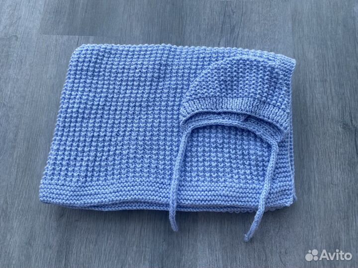 Детский плед + шапочка