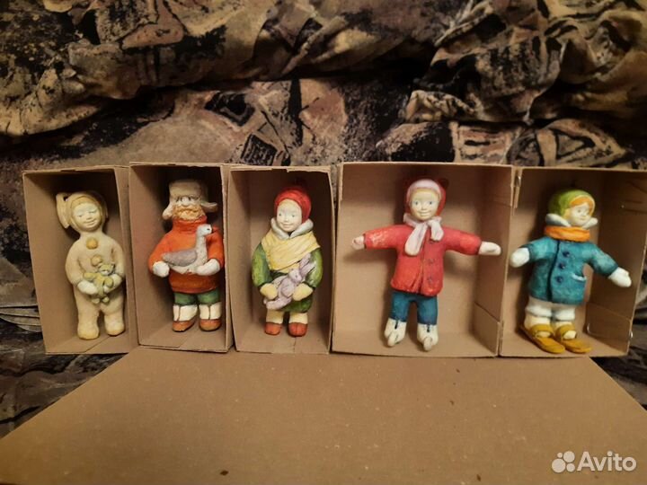 Ватные елочные игрушки ручной работы