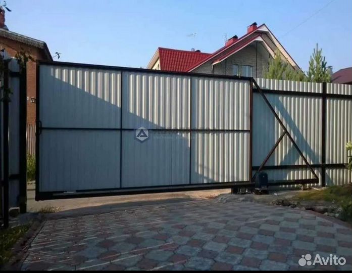 Откатные ворота под ключ с доставкой и установкой