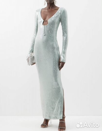Вечернее платье с пайетками макси