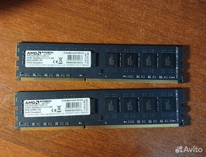 Оперативная память DDR3 AMD radeon 16 GB (8GB*2)