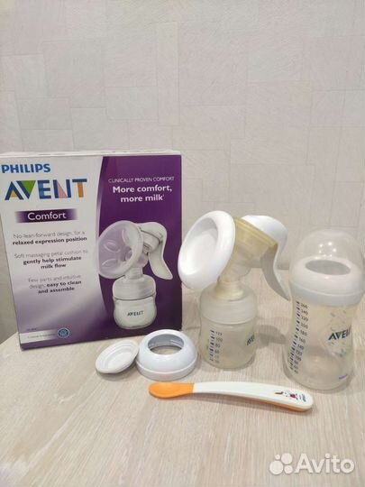 Молокоотсос ручной Авент + бутылочка 260 мл