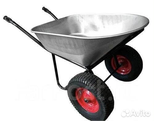 Тачка строительная 2-кол 350 кг 150 л усил