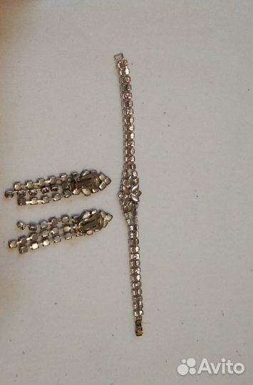 Брошь балерина новая,клипсы, браслет винтаж Чехия