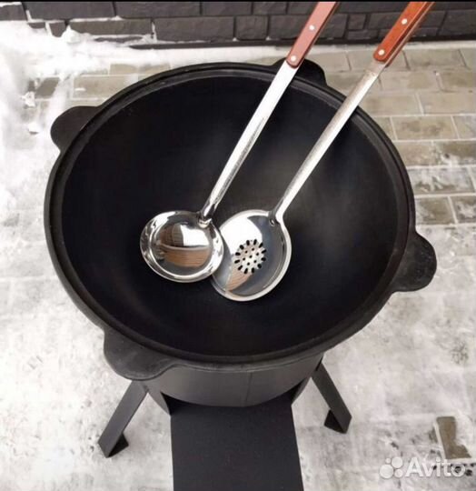 Казан чугyнный 12 литрoв с печкой