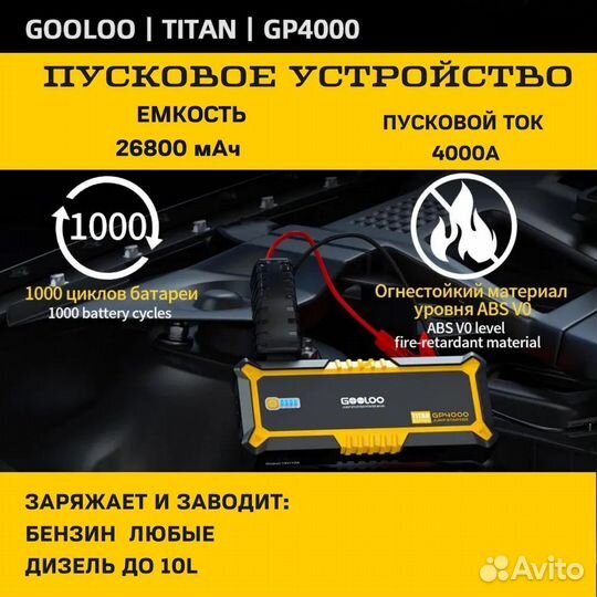 Пусковое-зарядное устройство gooloo GP4000(titan)