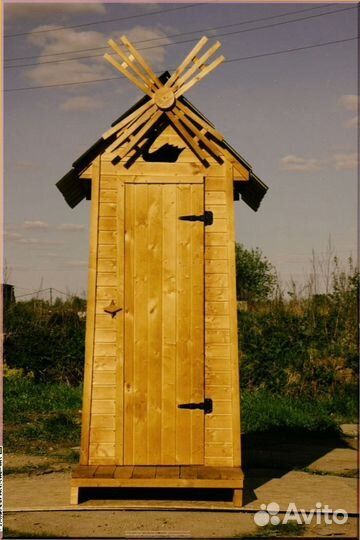 Дачный туалет деревянный с установкой уин 817