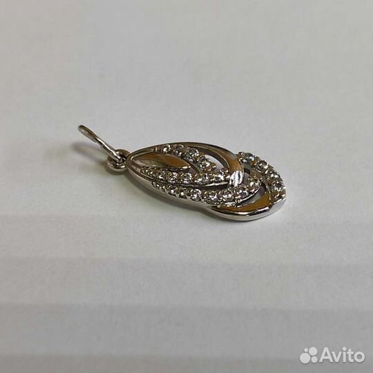 Подвеска из белого золота 585 пробы с фианитами