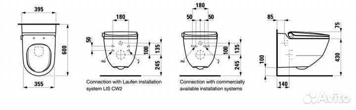 Унитаз подвесной с функцией биде Laufen