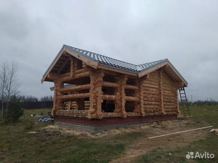 Зимнийсруб Кругляк Лес дома бани оцб Профбрус