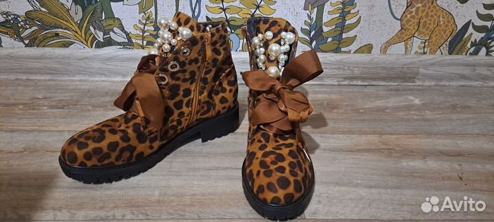 Ботинки леопардовые 37