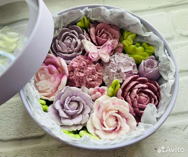 Зефирные цветы ручной работы