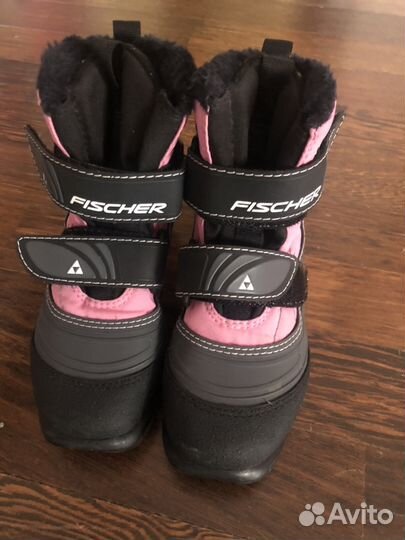 Лыжные ботинки на липучках, очень удобные и тёплые