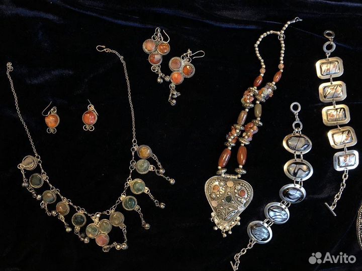 Винтажные украшение из нат. Камней