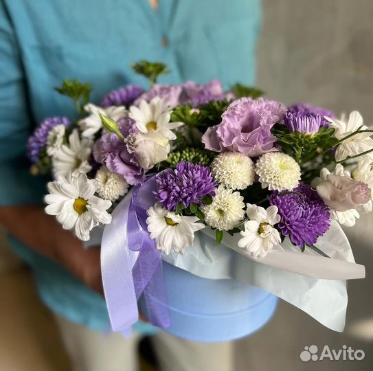 Композиции из цветов в коробках