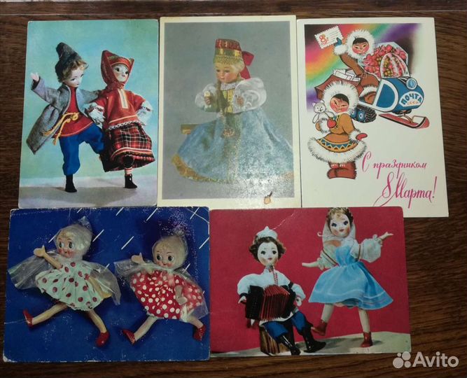 Куклы СССР, открытки