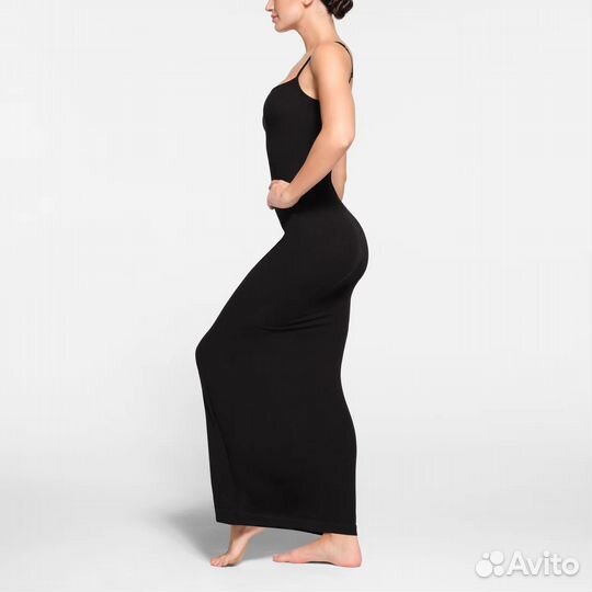 Платье Skims Soft Lounge Long Slip Dress Onyx