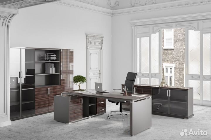 Стол руководителя 2000*900*750 цвет орех коньячный