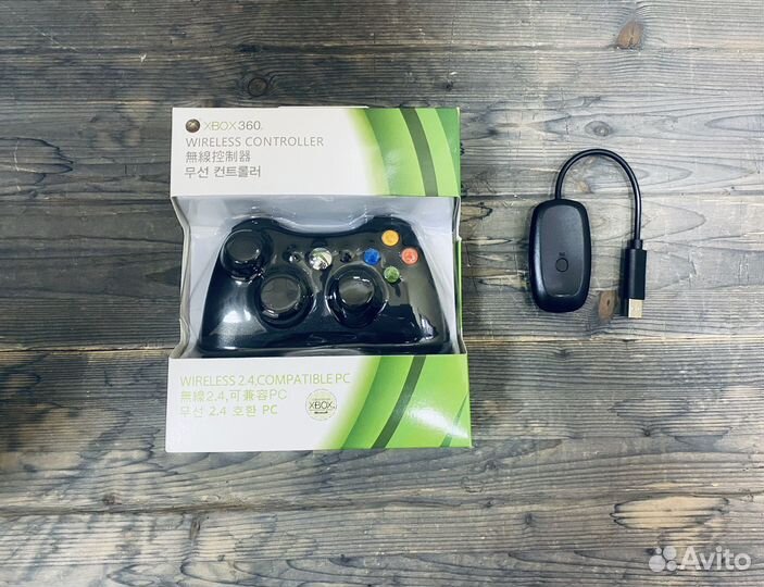 Геймпад xbox 360 беспроводной с ресивером