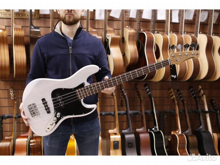 Stagg SBJ-30 WHB - бас-гитара цвет белый