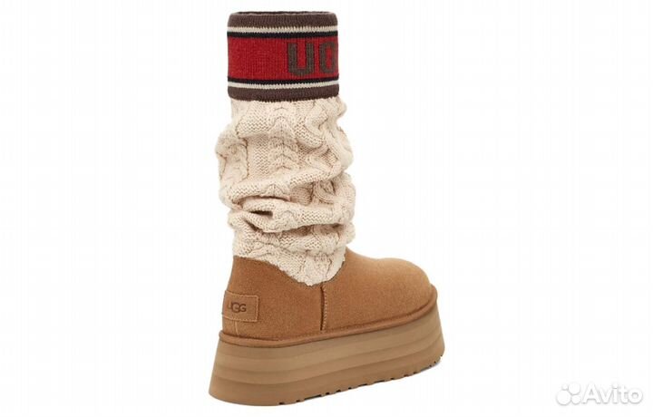 UGG Classic Sweater Letter Boot Chestnut Women's (41)