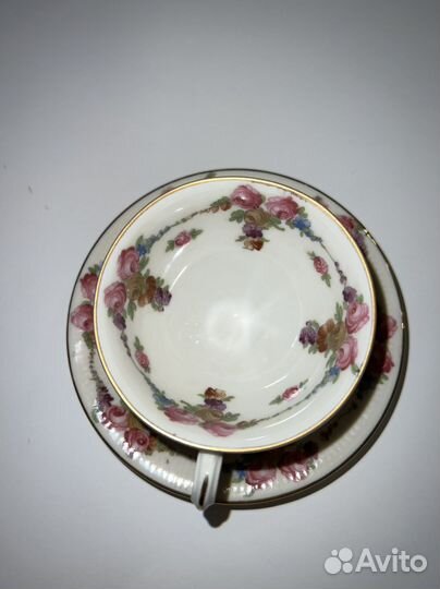 Немецкий антикварный фарфор. Чайная пара Schuman