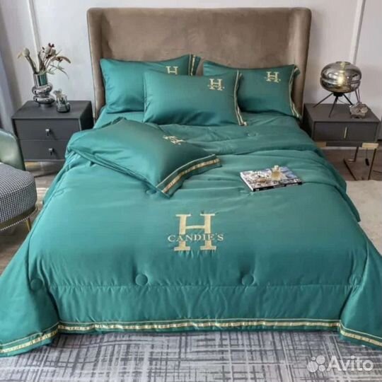 Постельное белье евро с облегчённым одеялом