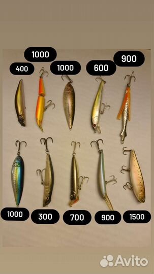 Воблеры (оригинал) и другие блесна. спиннинг