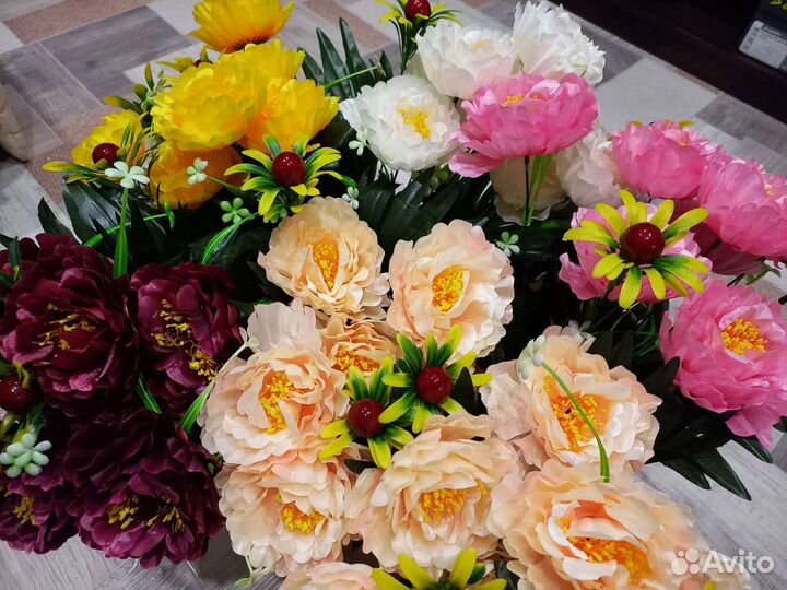 Цветы искусственные, разных видов, качество супер