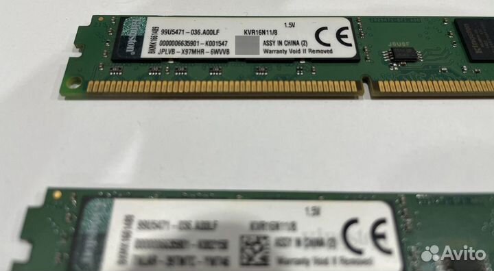 Оперативная память Kingston ddr3 8gb 1600MHz