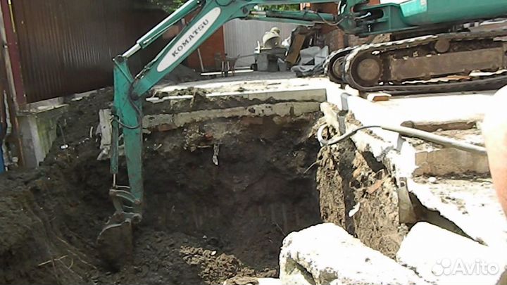 Услуги мини экскаватора, копка земляные работы