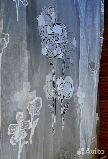Шикарный тюль/гардина/штора/портьера с цветами
