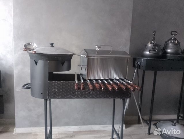Коптильня+мангал+казан