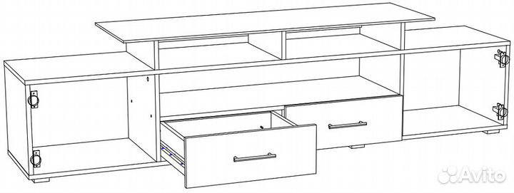 Тумба тв Европа (Модерн 8) с подсветкой мдф глянец