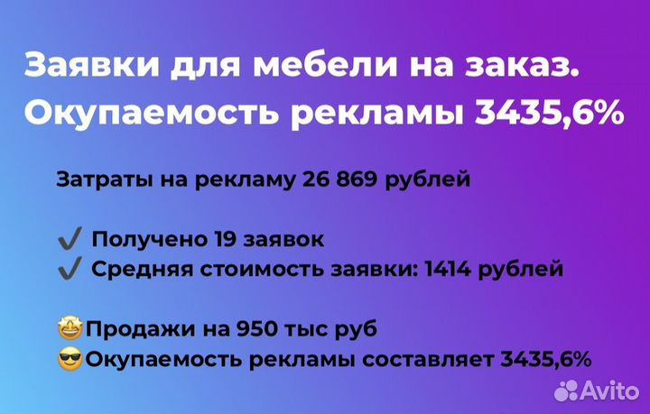 Специалист по рекламе: Авито, вк, Яндекс.Директ