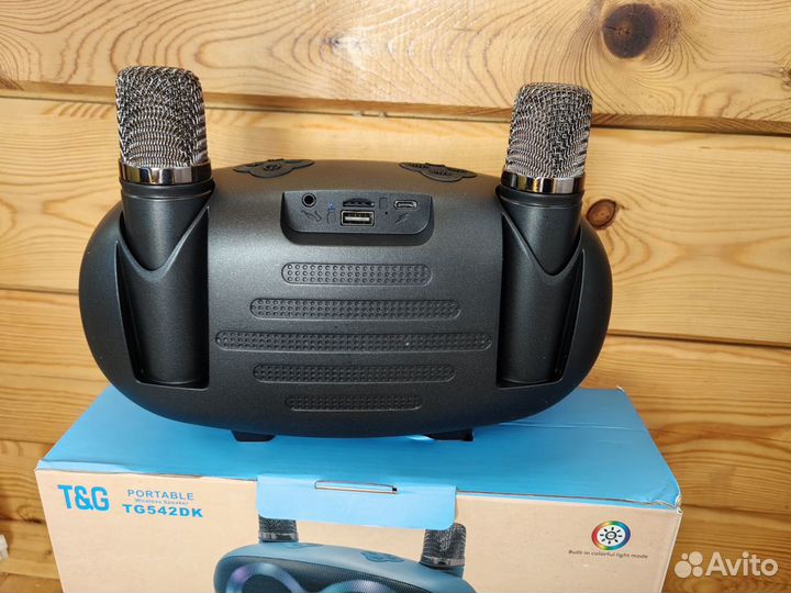 Bluetooth колонка караоке с 2 микрофонами