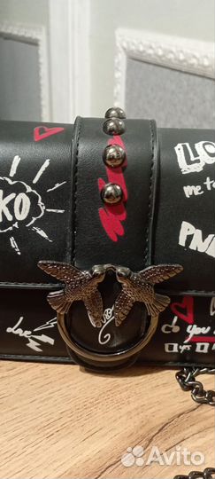 Сумка женская чёрная, рок стиль