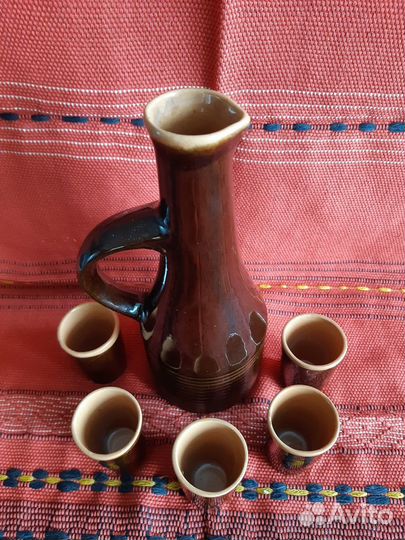 Кувшин со стопками обливная керамика СССР