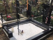 Благоустройство могил на кладбище, установка