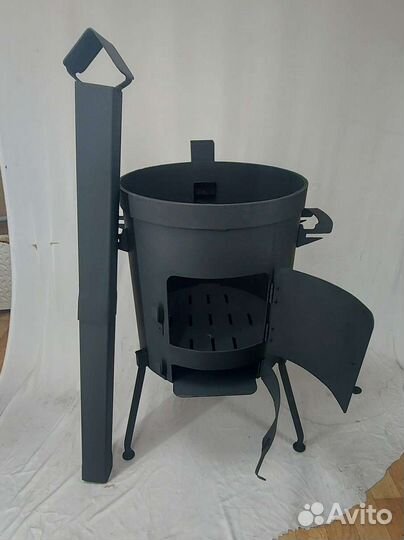 Казан чугунный + печь с зольником
