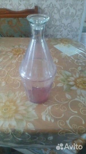 Графин розовое стекло Турки для кофеманов