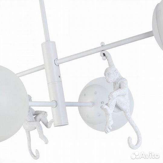 Люстра с обезьянками белая новая в детскую