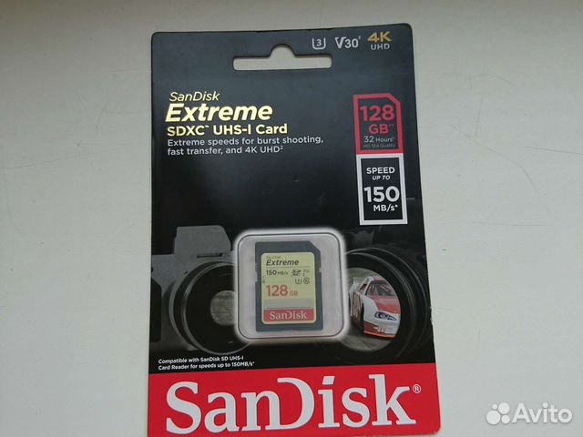 SanDisk Extreme sdxc UHS-1, 128 Gb